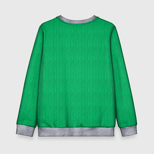 Детский свитшот Зеленый вязаный свитер / 3D-Меланж – фото 2