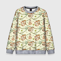 Свитшот детский Ленивцы висят на лианах, цвет: 3D-меланж