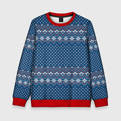 Свитшот детский Вязанный стиль - классика, цвет: 3D-красный