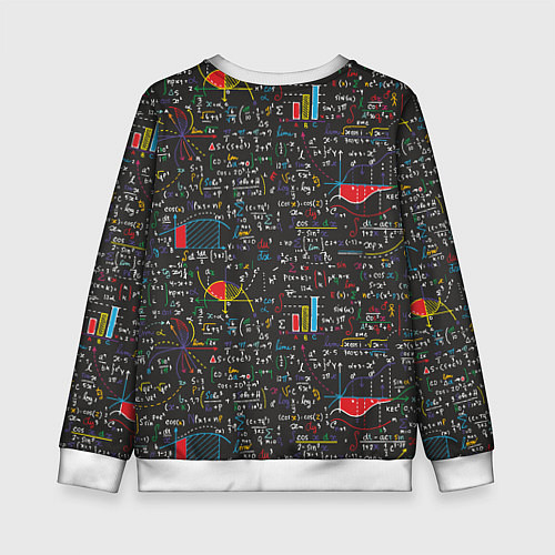 Детский свитшот Шпаргалка по математике с формулами / 3D-Белый – фото 2