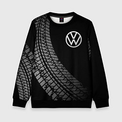 Свитшот детский Volkswagen tire tracks, цвет: 3D-черный