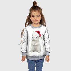 Свитшот детский Рождественский крольчонок, цвет: 3D-меланж — фото 2