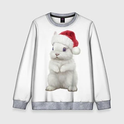 Свитшот детский Рождественский крольчонок, цвет: 3D-меланж