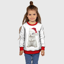 Свитшот детский Рождественский крольчонок, цвет: 3D-красный — фото 2
