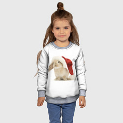 Свитшот детский Новогодний кролик - 2023, цвет: 3D-меланж — фото 2