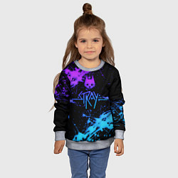 Свитшот детский Stray neon paint, цвет: 3D-меланж — фото 2