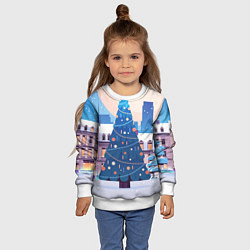 Свитшот детский Новогодняя елочка, цвет: 3D-белый — фото 2