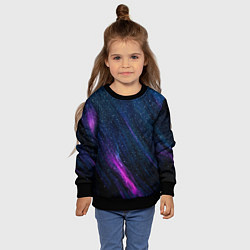 Свитшот детский Звёздное абстрактное фиолетовое небо, цвет: 3D-черный — фото 2