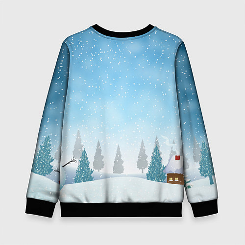 Детский свитшот Новогодний зайка с леденцом / 3D-Черный – фото 2