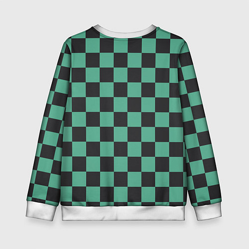 Детский свитшот Танджиро Камадо клинок рассекающий демонов кимоно / 3D-Белый – фото 2