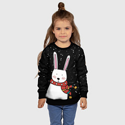 Свитшот детский Кролик символ 2023 года, цвет: 3D-черный — фото 2