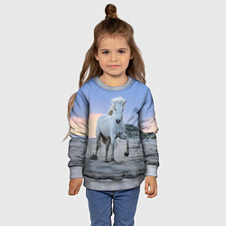 Свитшот детский Белый конь, цвет: 3D-меланж — фото 2