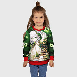 Свитшот детский Нахида: Дендро Архонт, цвет: 3D-красный — фото 2