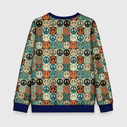 Детский свитшот Peace symbol pattern / 3D-Синий – фото 2
