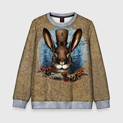 Свитшот детский Ретро кролик, цвет: 3D-меланж
