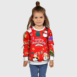 Свитшот детский Merry christmas art, цвет: 3D-белый — фото 2