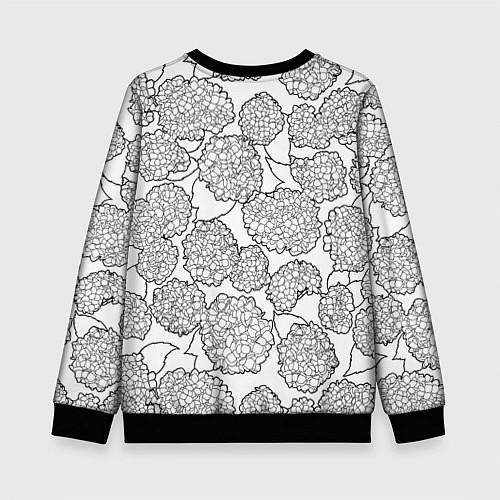 Детский свитшот Гортензии / 3D-Черный – фото 2