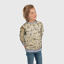 Свитшот детский Научные формулы на старой бумаге, цвет: 3D-меланж — фото 2