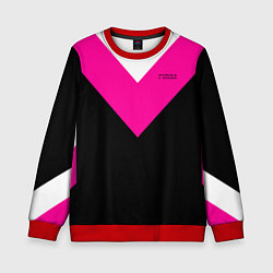 Свитшот детский FIRM черный с розовой вставкой, цвет: 3D-красный