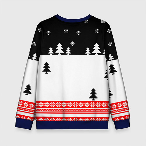 Детский свитшот Merry christmas - Санта Клаус / 3D-Синий – фото 2