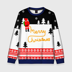 Свитшот детский Merry christmas - Санта Клаус, цвет: 3D-синий