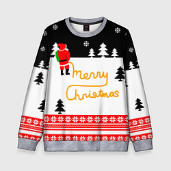 Свитшот детский Merry christmas - Санта Клаус, цвет: 3D-меланж