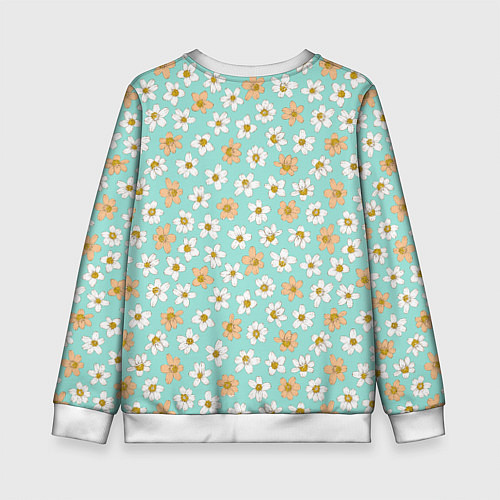 Детский свитшот Цветок скетч белый и красный / 3D-Белый – фото 2