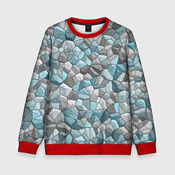 Свитшот детский Мозаика из цветных камней, цвет: 3D-красный