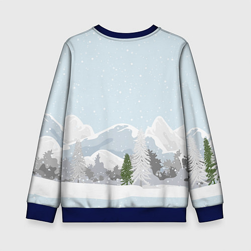 Детский свитшот Зайчик в кружке 2023 / 3D-Синий – фото 2