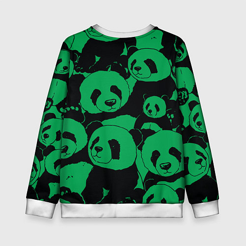 Детский свитшот Panda green pattern / 3D-Белый – фото 2