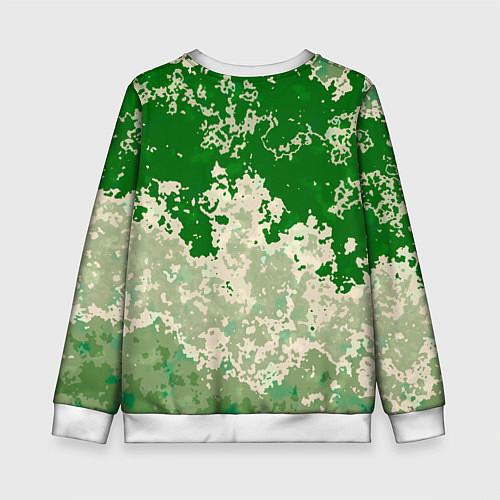Детский свитшот Абстракция в зелёных тонах / 3D-Белый – фото 2