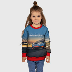 Свитшот детский Lamborghini Huracan STO - car racing, цвет: 3D-красный — фото 2