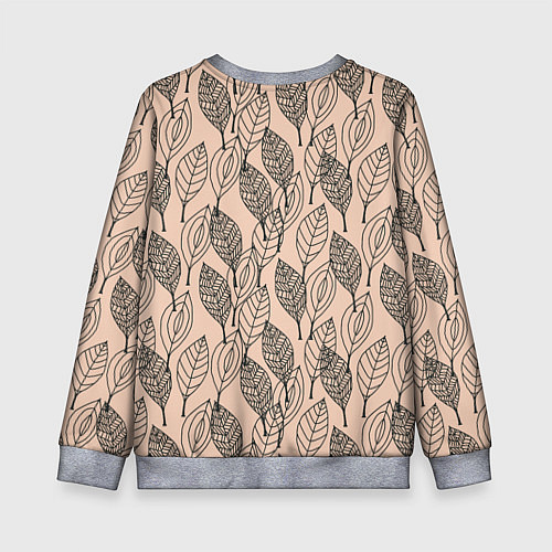 Детский свитшот Листья штрихованные / 3D-Меланж – фото 2
