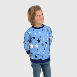 Свитшот детский Звёзды на голубом фоне, цвет: 3D-синий — фото 2