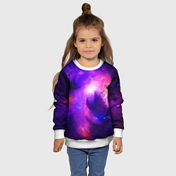 Свитшот детский Бескрайнее космическое пространство, цвет: 3D-белый — фото 2