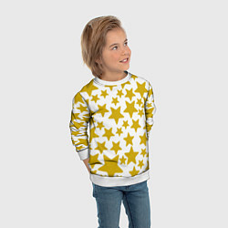 Свитшот детский Жёлтые звезды, цвет: 3D-белый — фото 2