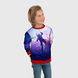 Свитшот детский Космонавт в безвоздушном пространстве, цвет: 3D-красный — фото 2