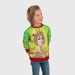 Свитшот детский Фэнтези эльф жираф, цвет: 3D-красный — фото 2