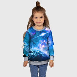 Свитшот детский Космос - планета и яркая звезда, цвет: 3D-меланж — фото 2