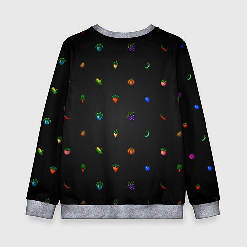 Детский свитшот Фруктовый паттерн из Stardew Valley / 3D-Меланж – фото 2