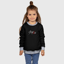 Свитшот детский Stray Kids white logo, цвет: 3D-меланж — фото 2