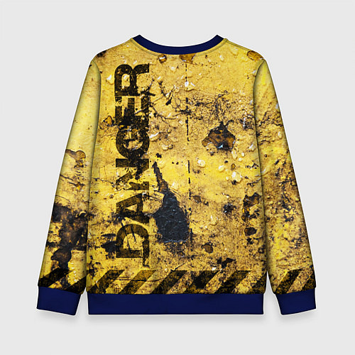 Детский свитшот Danger biohazard / 3D-Синий – фото 2