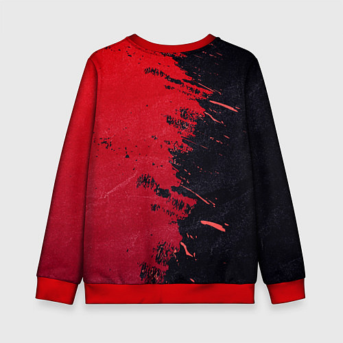 Детский свитшот Черное и красное / 3D-Красный – фото 2