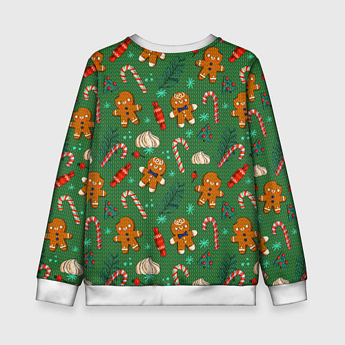 Детский свитшот Новогодний свитер с печеньками / 3D-Белый – фото 2