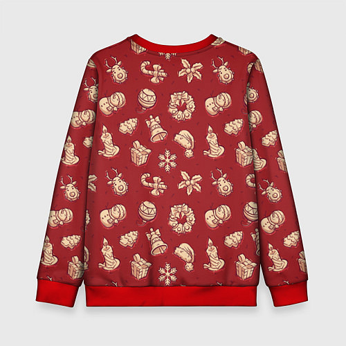 Детский свитшот Новогоднее настроение: красно-молочный / 3D-Красный – фото 2