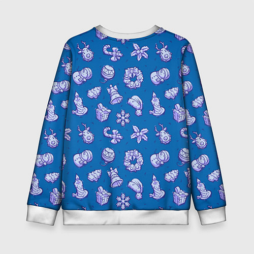 Детский свитшот Новогоднее настроение: cиний / 3D-Белый – фото 2