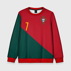 Свитшот детский Роналду ЧМ 2022 сборная Португалии, цвет: 3D-красный