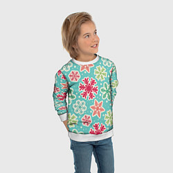 Свитшот детский Весёлые снежинки, цвет: 3D-белый — фото 2