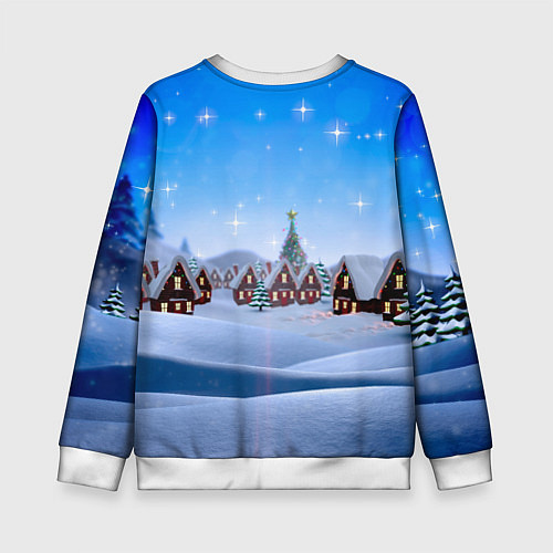 Детский свитшот Заяц согревается под пледом / 3D-Белый – фото 2