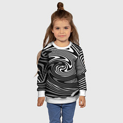 Свитшот детский Black and white abstract pattern, цвет: 3D-белый — фото 2
